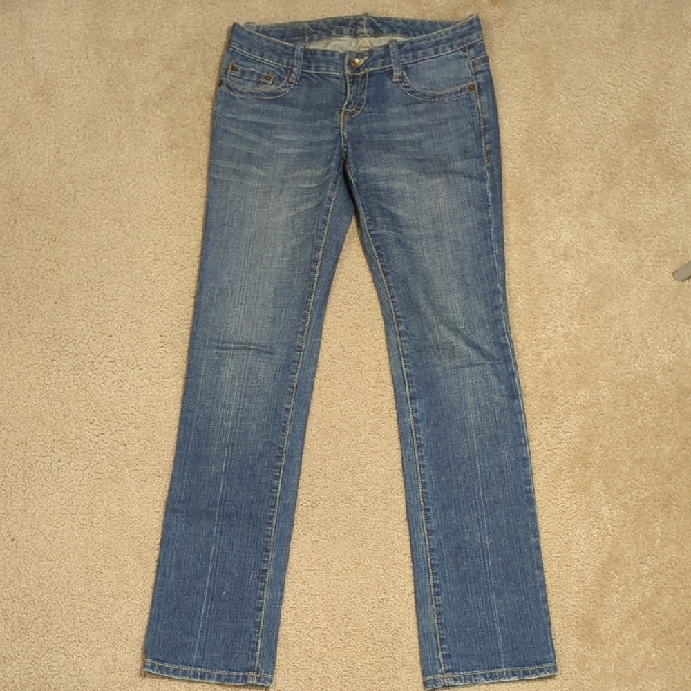 Vintage Express X2 Denim Laboratory Women's Straight Leg Low Rise Blue Jeans